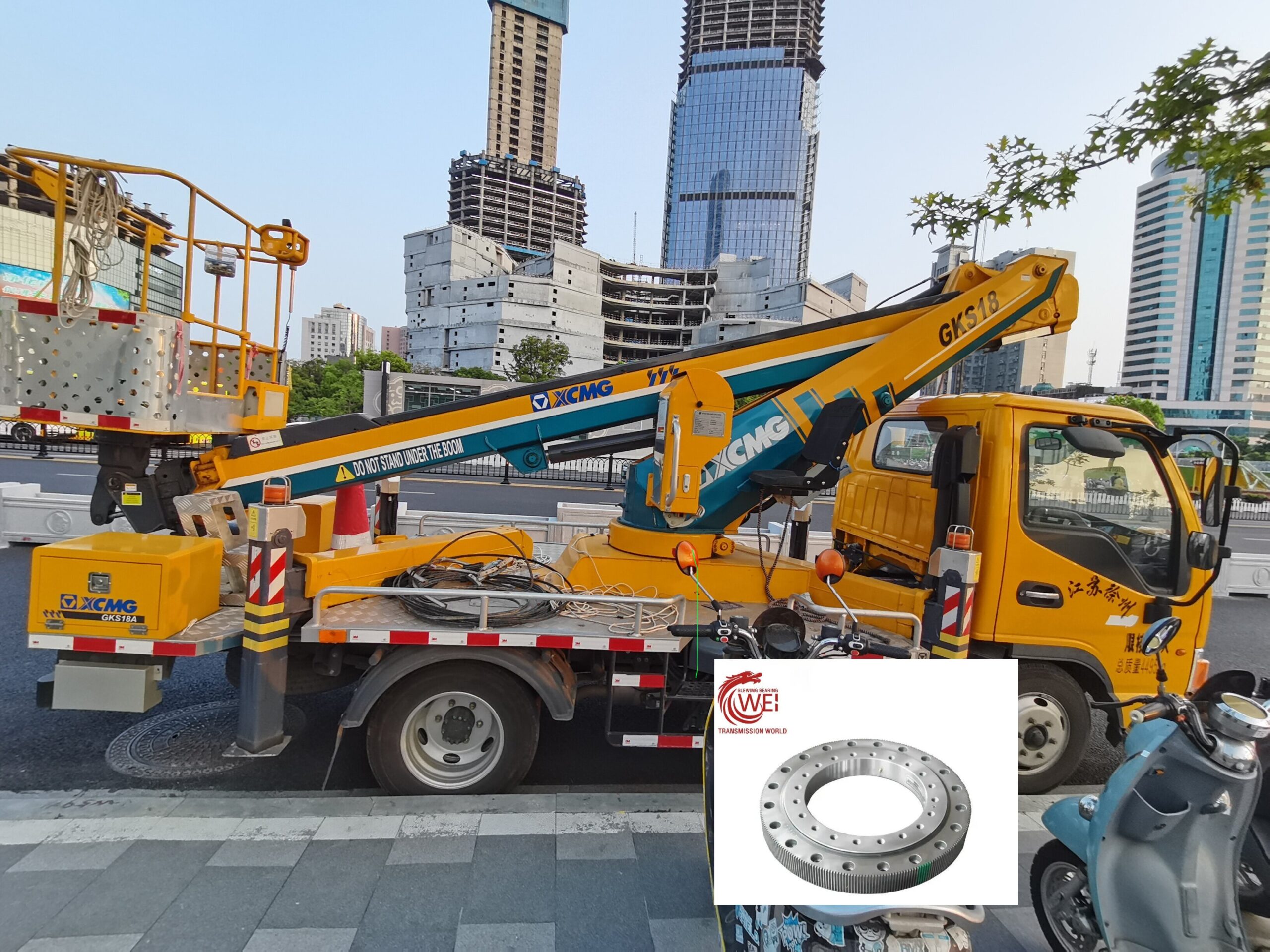 Single row ball slewing bearing for XCMG GKS18A Aerial work platform 3 Single-row-ball-slewing-bearing-for-XCMG-GKS18A-Aerial-work-platform