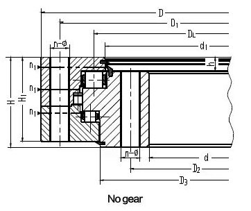 drawing-of-three-row-roller-slewing-bearing-With-NO-gear.