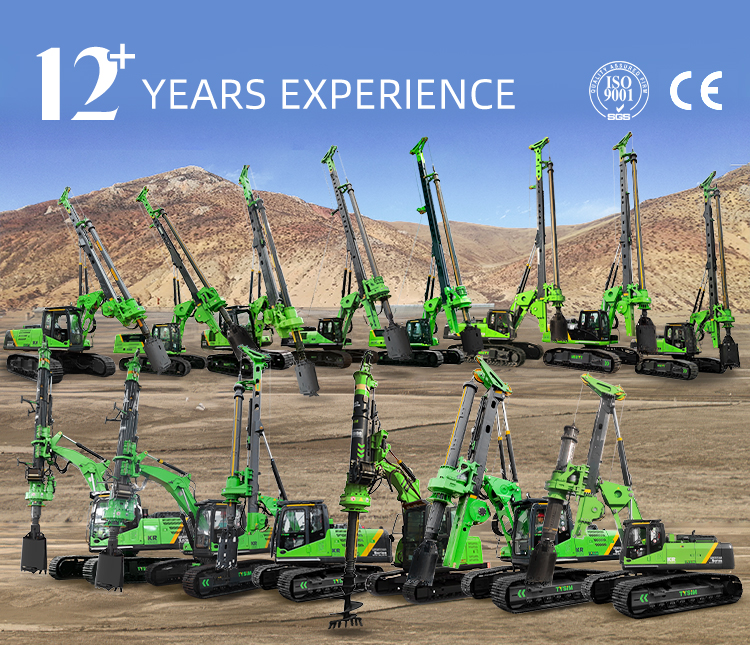 Multi functional rotary hydraulic mini foundation Pile driver